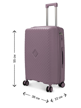 Чемодан на колесах S (36х22х55см) ромб фиолетовый PP 000000000001226549