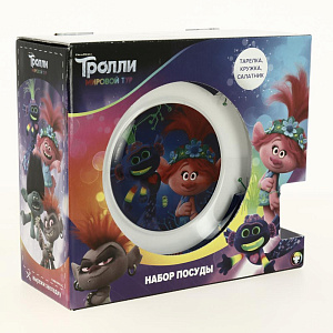 Набор детской посуды 3 предмета ND PLAY Техно Тролли 2 стекло 000000000001197735