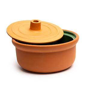 Горшок для запекания 16х11см 1л VIAPOT с крышкой mix керамика 000000000001216666