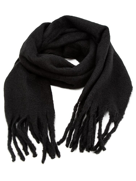 Шарф 40х200см теплый черный полиэстер 000000000001229236