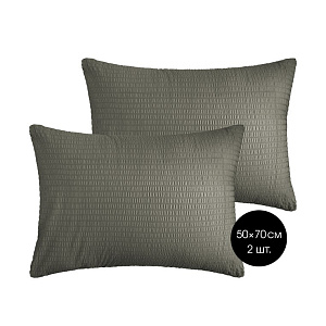 Наволочки 2шт 50x70см DE'NASTIA темно-зеленый бязь жатый xлопок-100% 000000000001215179