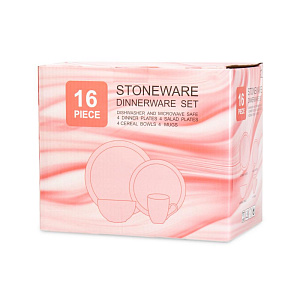 Набор столовой посуды 16 предметов (обеденная 26см-4шт/десертная 20см-4шт/салатник 15см -4шт/кружка 390мл-4шт) керамика 000000000001225838