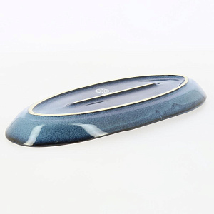 Блюдо овальное 30,5х13,6х2,7см DE'NASTIA синий керамика 000000000001210846