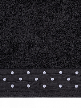 Полотенце махровое 50x90см LUCKY Бордюр горошек графит хлопок 000000000001227725