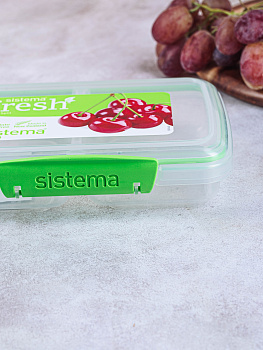 Контейнер для продуктов 350мл SISTEMA Fresh двойной прямоугольный пластик 000000000001197082
