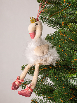 Украшение декоративное Фламинго 8х9х24см розовый полиэстер 000000000001208285