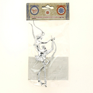 Новогоднее подвесное елочное украшение Грация в серебре из полипропилена / 15x5x1,5см арт.78487 000000000001179738