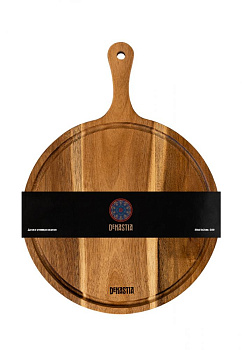 Доска универсальная 30см DE'NASTIA круглая с ручкой светло-коричневый дерево акация 000000000001216965