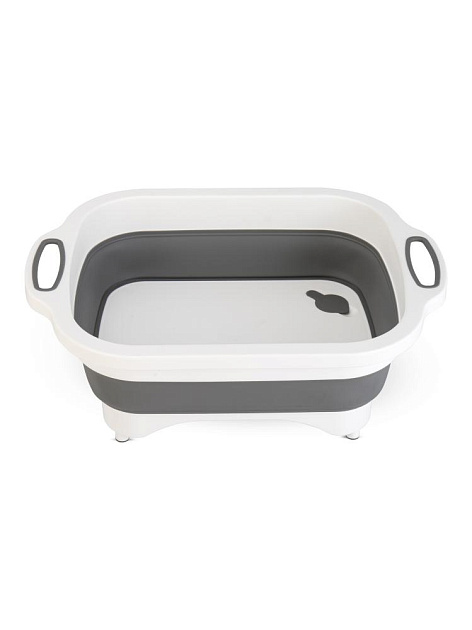 Доска разделочная 6л складная 3в1(разделочная доска, миска, дуршлаг) бело-серый полипропилен/силикон 000000000001227341