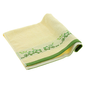 Полотенце Флер  30х50 см, молочн+зеленый, 100% хлопок T000025 000000000001104378