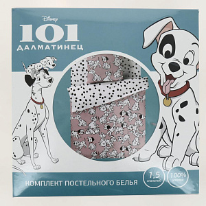 Комплект постельного белья 1,5сп Павлинка 101 Долматинец с 1 нав 70х70см розовый бязь 125гр/м2 100% хлопок 000000000001203576