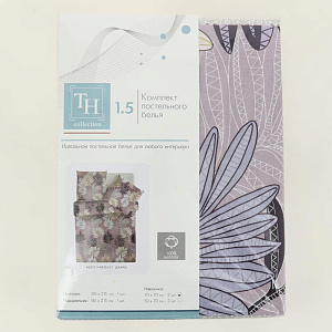 Комплект постельного белья 1,5-спальный TEODORA Джейд плотность125гр простыня 150х215см пододеяльник 145х215см две наволочки 70х70см 100%хлопок 000000000001206409