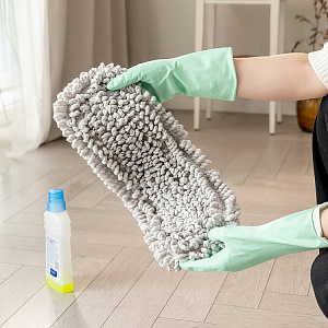 Насадка для швабры 40x11,5см DE'NASTIA NEW серый микрофибра 000000000001222332