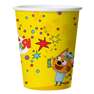 Набор стаканов для праздника 6шт 250мл Дон Баллон Три Кота С Днем Рождения! желтый 000000000001211891