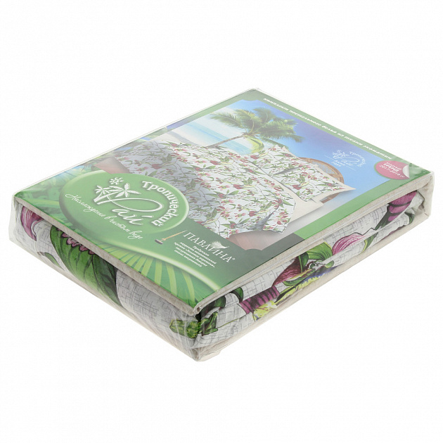 Комплект постельного белья Тропический Рай Павлина, 2 спальный, экоматин 000000000001160511