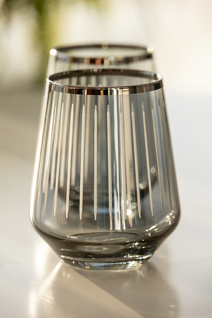 Набор стаканов 2шт 425мл DE'NASTIA Аллегра2 серебряный стекло 000000000001216305