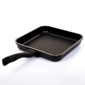 Сковорода Гриль 26см ПОСУДА ЦЕНТР антипригарное покрытие бакелитовая ручка алюминий 000000000001182652