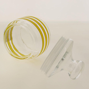 Банка стеклянная с желтой спиралью 0,5л с крышкой SPRIAL YELLOW Q0401 000000000001198039