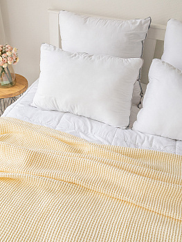 Покрывало 175x200см DE'NASTIA вафельное молочный хлопок 000000000001228486