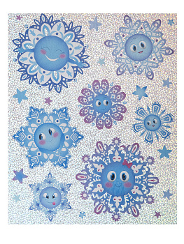 Наклейка Веселые снежинки 30x38см ФЕНИКС-ПРЕЗЕНТ 000000000001179808