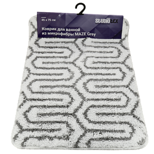 Коврик для ванной из микрофибры 45*75 STUDIOTEX MAZE Grey артикул 6139616 000000000001202796