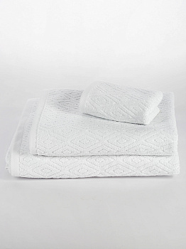 Полотенце махровое 100х150см СОФТИ Ромб белый хлопок 100% 000000000001214704