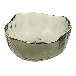 Салатник 13см/350мл LUCKY маленький серый с золотой каймой стекло 000000000001208538