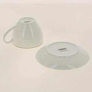 Чайная пара костяной фарфор 210мл Leontina ESPRADO, отводка сметаллическим блеском, можно мыть в ПММ, можно в микроволновой печи,LEO021GE303 000000000001193135