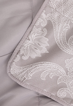 Покрывало 190х220см DE'NASTIA кружево Ампир 3слоя серое жаккард 100% полиэстер 000000000001212617