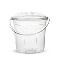 Ведро пищевое 5л 22х22х21см с крышкой прозрачный пластик 000000000001226448