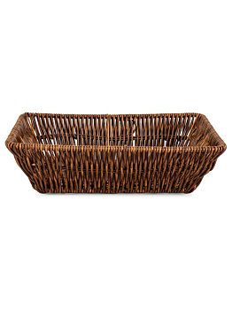 Корзина плетеная универсальная 23х17х7см прямоугольная коричневый полипропилен/жезезо 000000000001227669