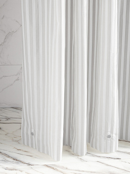 Шторка для ванной 180x200см DE'NASTIA mat stripe серый ПЕВА 000000000001226765