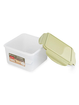 Контейнер с крышкой 1,6л PHIBO SMART LOCK квадратный зеленый пластик 000000000001229611