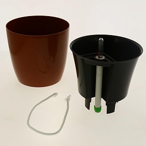 Горшок с автополивом 3,5л ТЕХОСНАСТКА Комфорт глина пластик 000000000001182969