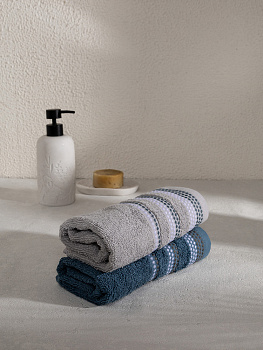 Набор махровых полотенец LUCKY 450gsm 40x60 (2шт) 100% Хлопок фиолетовый/белый D100401 000000000001227641