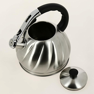 Чайник со свистком 3500мл GUTERWAHL нейлоновая ручка капсульное дно стенки корпуса 0,4мм дно 1,1мм подарочная упаковка нержавеющая сталь 126-18013 000000000001204051