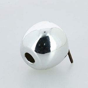 Фигура декоративная 6х6,5см Яблоко серебро керамика 000000000001209231