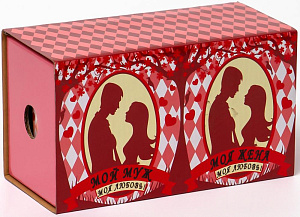 Набор 2Кружки 350мл фарфор  NEW BONE CHINA  индивидуальная подарочная упаковка  МУЖ и ЖЕНА Olaff 112-08054 000000000001197660