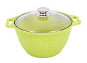 Кастрюля 2л KUKMARA Trendy style стеклянная крышка антипригарное покрытие Lime литой алюминий 000000000001209099