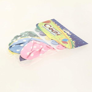 Набор шаров 5шт 30см СФЕРА Горошек шелкография 000000000001166952