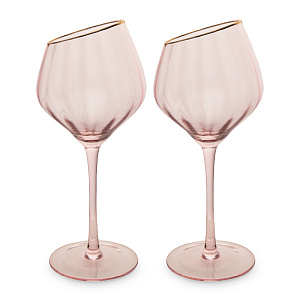 Набор бокалов для красного вина 2шт 600мл LUCKY La rose розовый с золотом стекло 000000000001217416