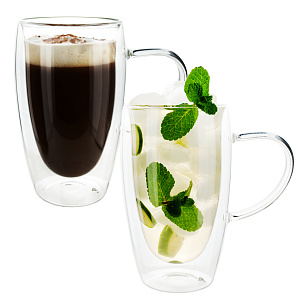 Набор кружек 2шт 360мл ND PLAY с двойными стенками стекло 000000000001212255