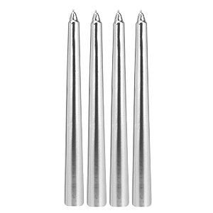 Набор свечей 4шт 20см серебро парафин 000000000001214472