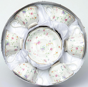 Набор чайный 12шт 6чашек 250мл/6блюдец фарфор Бруни подарочная упаковка Золото Balsford 174-42003 000000000001197934