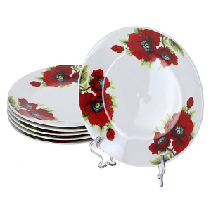 Столовый набор Красные Маки Estetica, 18  предметов 000000000001133893