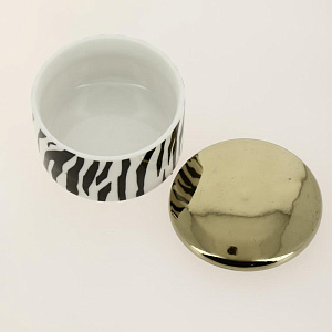 Декоративная шкатулка Зебра из фарфора / 7х7х4.5см арт.79918 000000000001186017