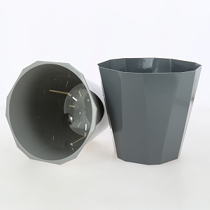 Кашпо со вставкой 3,6л MARTIKA Палермо темно-серый пластик 000000000001214197