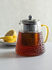 Чайник заварочный 950мл LUCKY металлическое ситечко фактурное боросиликатное жаропрочное стекло