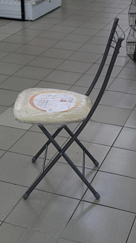 Стул складной 54,5х39,5х89см НИКА допустимая нагрузка не более 100кг слоновая кость/серый сталь винилискожа ДСП пластик 000000000001175503