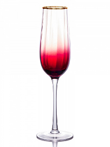 Фужер для шампанского 250мл LUCKY бордовый стекло 000000000001208477